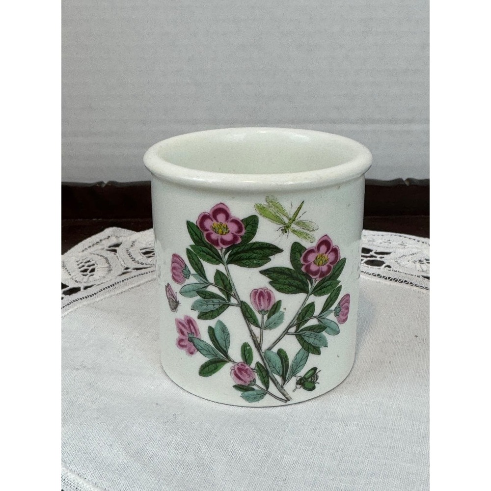 Portmeirion Botanic Garden Dog Rose Toothpick Holder Ceramic Jar England 1972